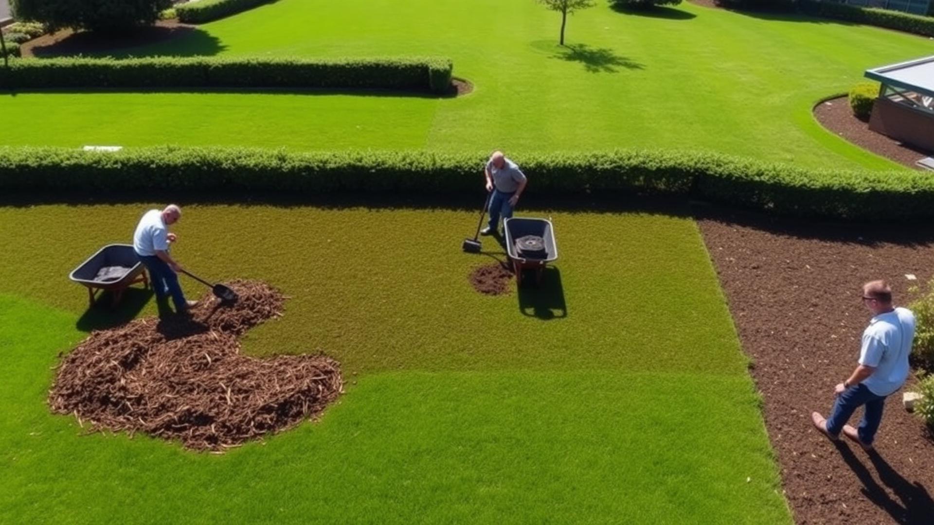Commercial landscaping - business park grounds